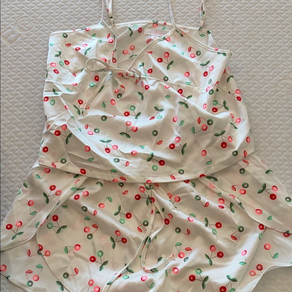 Colsie Cherry Print Satin Sleepwear